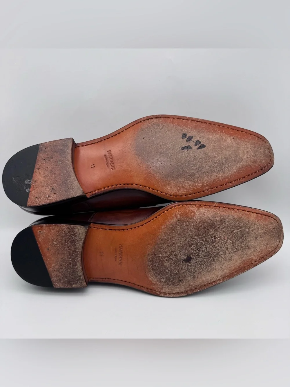 Magnanni Marco II Monk Strap Oxford Brown Cuero Leather Men 11 M Made In Spain